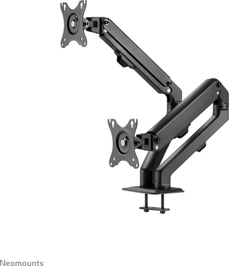 Krah monitori Neomounts FPMA-D650DBLACK, për 2 monitorë, 17-27 inç, rregullim lartësie me gas spring, ngjyrë e zezë