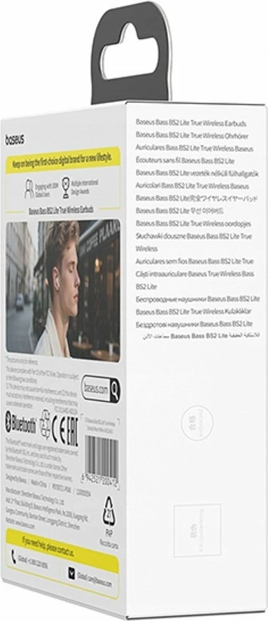 Kufje Baseus Bass BS2 Lite TWS 10mm SuperBass IP55 Bluetooth 6.0 USB-C 7h, të bardha