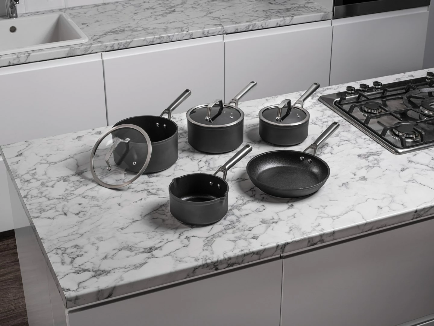 Set tenxheresh e tiganësh NINJA Foodi ZEROSTICK C35000EU, 5 copë, gri