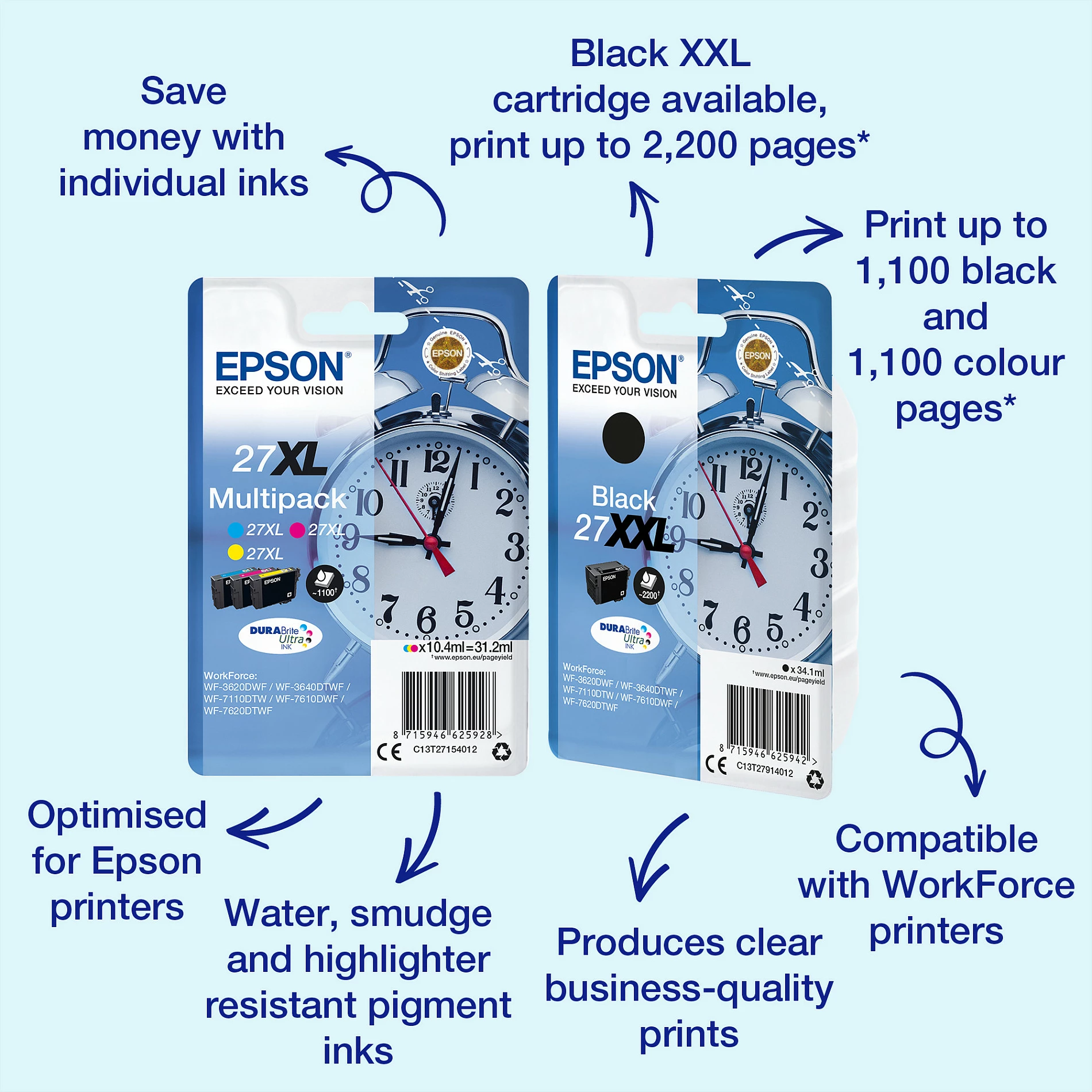 Toner Epson DURABrite Ultra 27, Black, 6.2ml, Standard Yield