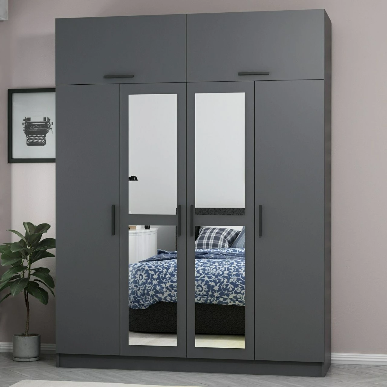 Dollap Skye Decor, ngjyrë antracit, 180x235x52cm