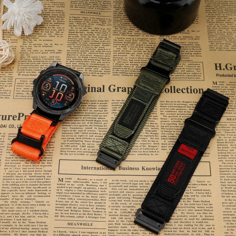 Rrip najloni Tech-Protect Scout Pro për Garmin Fenix 5X/5X Plus/6X/6X Pro/7X/8 (51mm), i gjelbër