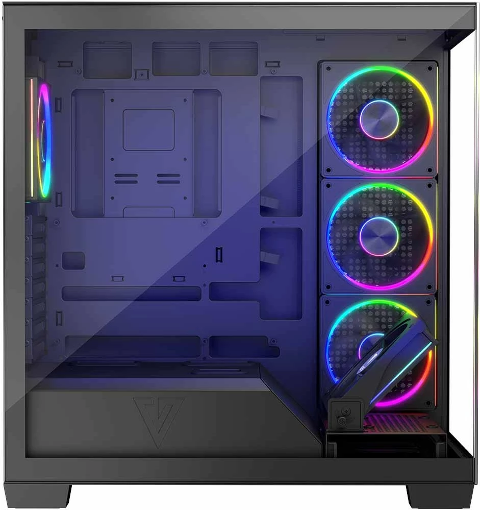 Kasë MODECOM STELLAR 5F ARGB, Midi Tower, me 5 ventilatorë ARGB, e zezë