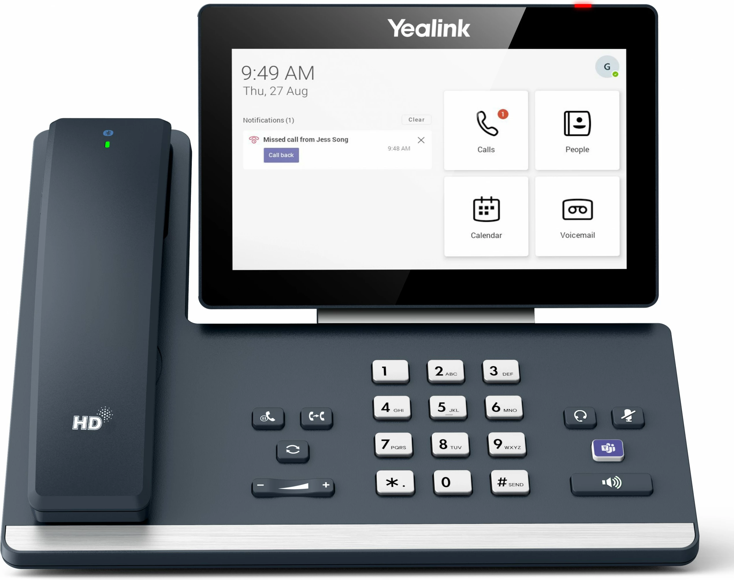Telefon IP Yealink MP58 WH E2 Teams, Gri, Ekran 7", Handset me kabllo