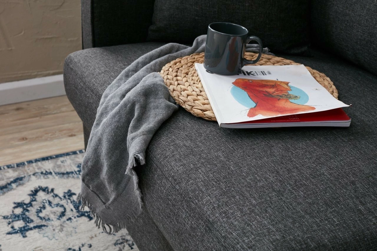 Divan-krevat treshe, ngjyrë antracit, Atelier del Sofa, Eva