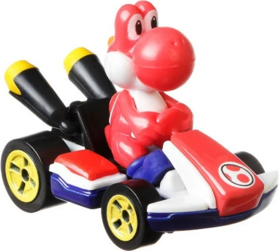 Veture lodër Hot Wheels Mario Kart Red Yoshi Standard Kart, shumëngjyrëshe