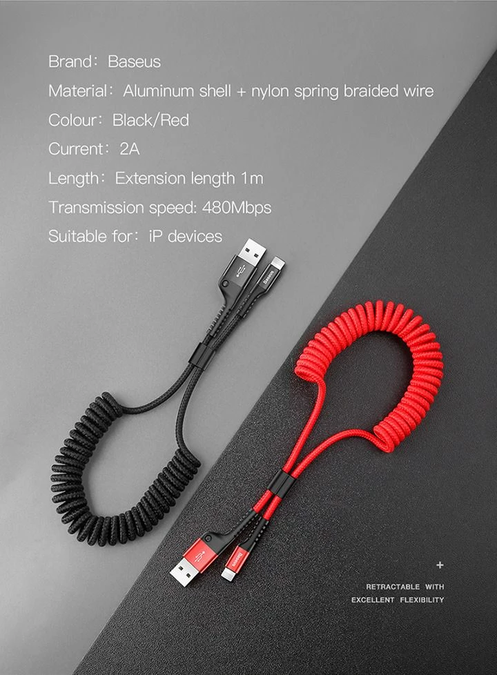 Kabllo Baseus CALSR-01 USB-A në Lightning 1m 2A, e zezë