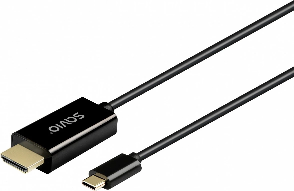 Kabllo USB-C në HDMI Savio CL-190, 1m, e zezë