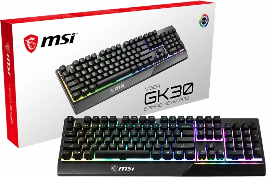 Tastierë gaming MSI VIGOR GK30, RGB, DE Layout, Wired, USB, QWERTZ, e zezë