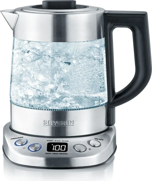 Ibrik elektrik Severin WK 3473, 1L, 2200W, çelik inox, xham transparent