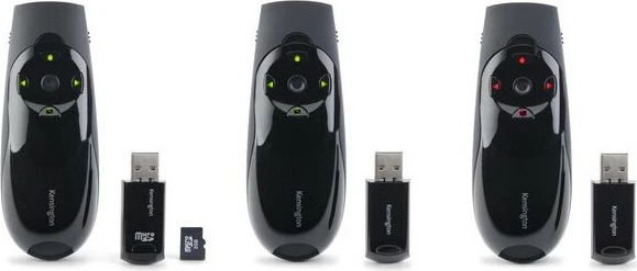 Prezenter Kensington Expert me lazer të gjelbër & kontroll kursor, RF, USB, 45 m, i zi