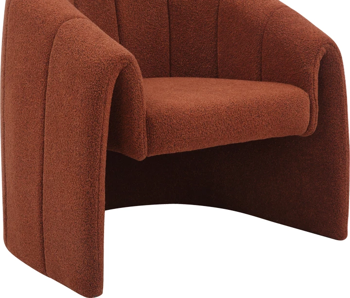 Fotel Fassy, material boucle, ngjyrë pllakë, 80x66x80cm