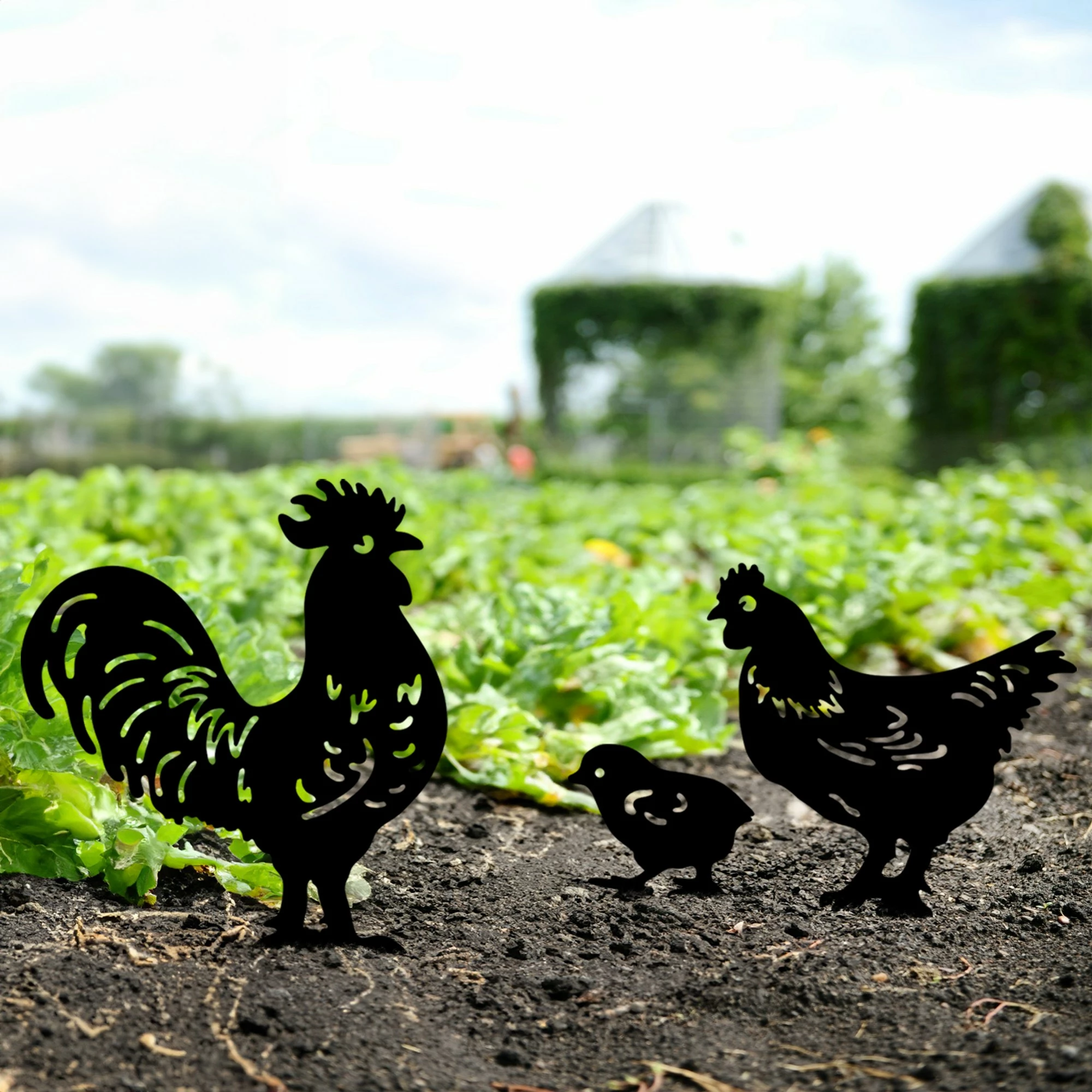 Set dekorativ për kopsht, dizajn Aberto, Fam 04, metal i zi, 3 copë