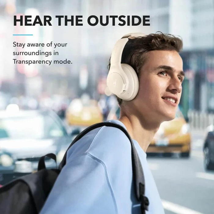 Kufje over-ear Bluetooth Anker Soundcore Q20i A3004G21, ANC, Hi-Res, 60/40 orë, USB-C, të bardha