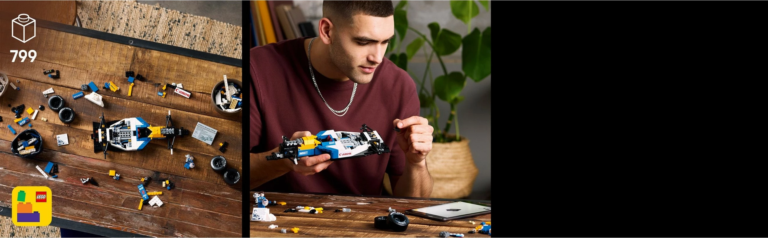 Set ndërtimi LEGO Williams Racing FW14B & Nigel Mansell, 799 pjesë, shumëngjyrësh