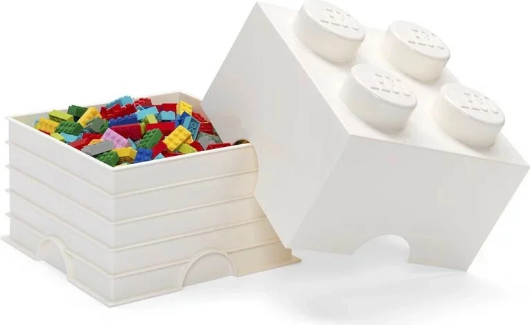 Kuti magazinimi LEGO Room Copenhagen Brick 4, 250x250x180mm, e bardhë