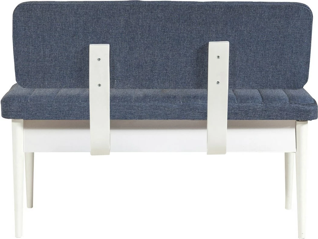 Tavolinë me karrige, set 5 pjesësh, Hanah Home, Vina, e bardhë dhe kaltër e errët