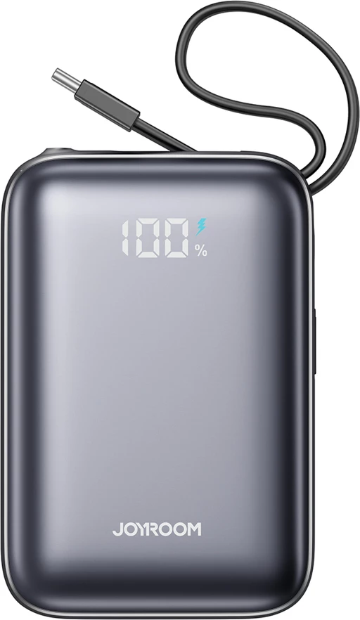 Powerbank Joyroom JR-PBF29 20000mAh 22.5W me kabllo të integrume USB-C + Lightning, i zi, në kuti
