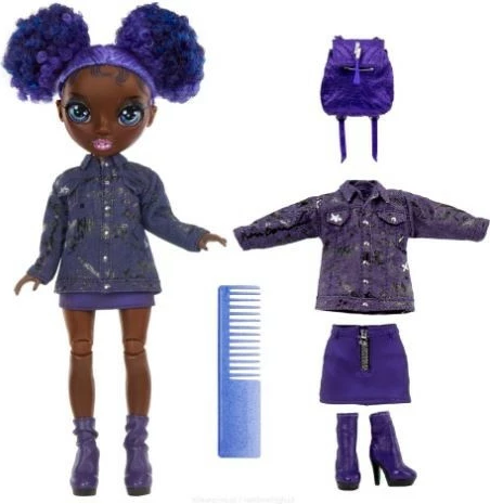 Kukull Rainbow High Junior Krystal Bailey me aksesorë, 23 cm, vjollcë