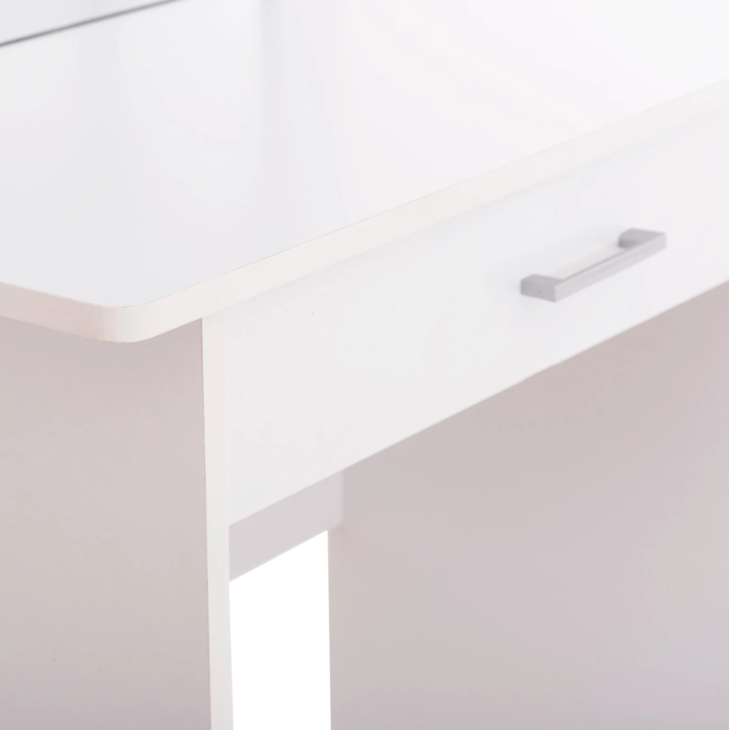 Set tavoline tualeti me pasqyrë dhe karrige CRYSTEL FH9938.01 melaminë e bardhë 74x39x155H cm.