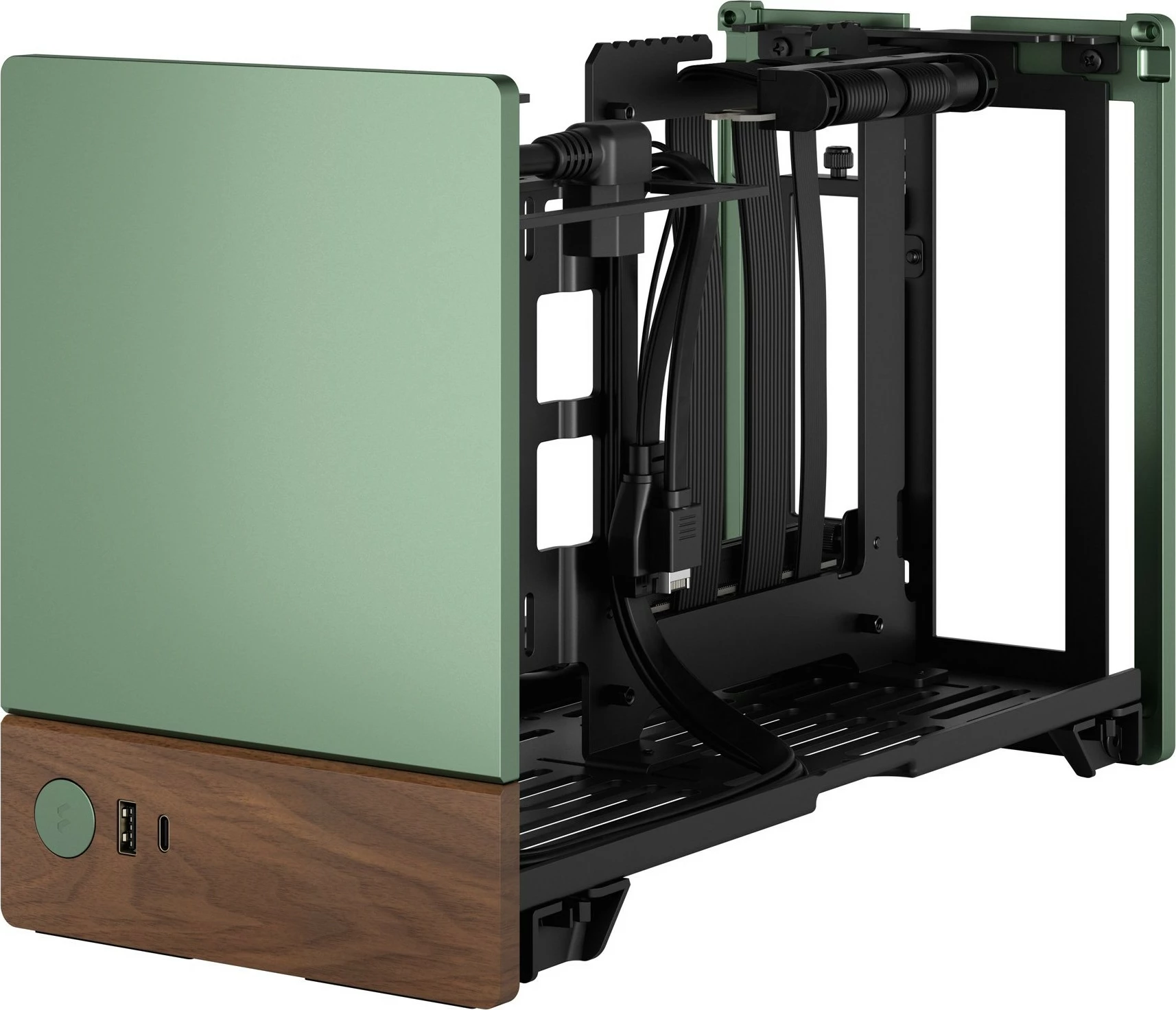 Kasë Fractal Design Terra Mini-ITX, alumini, arrë, jeshile