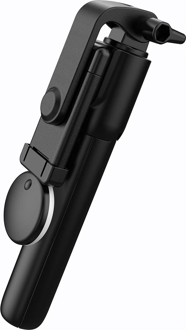 Selfie stick Hurtel WH1YXS tripod teleskopik 1m me llambë LED, mbajtëse telefoni, e zezë