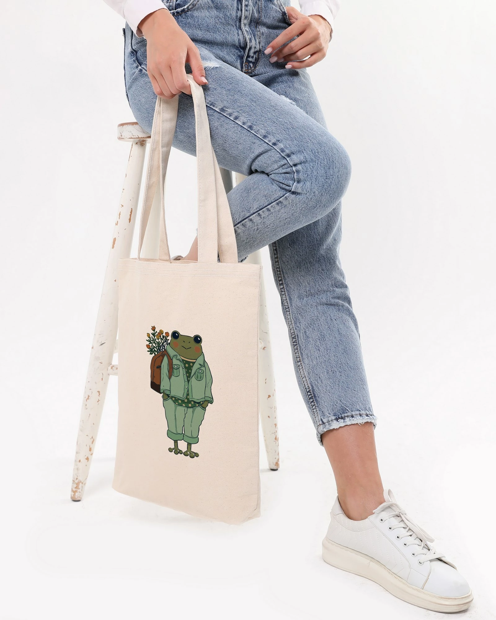 Tote bag Zoozie Bags, krem, 35x40x8cm, model me bretkosë