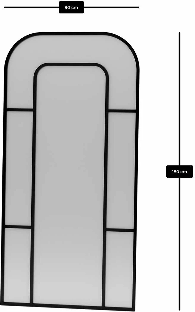 Pasqyrë Cheval, ngjyrë e zezë, Skye Decor, 90x180cm