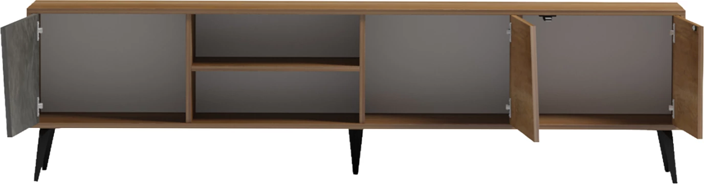 Komodë TV CATERRA, melaminë natyrale-Moore Stone, 180x35.5x48cm