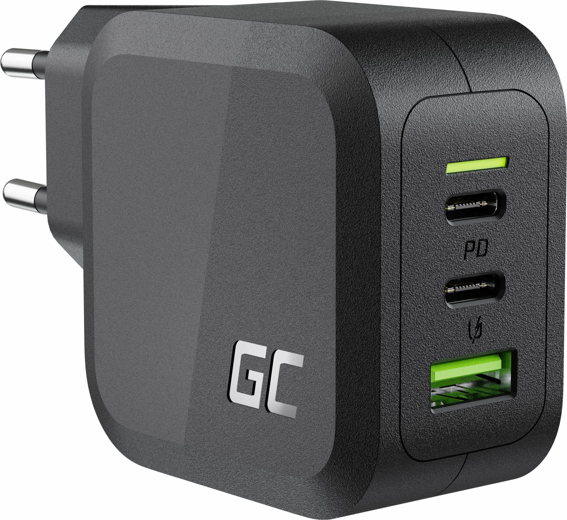Karikues rrjeti Green Cell PowerGaN 65 W, 2x USB-C + 1x USB-A, 3.25 A, i zi