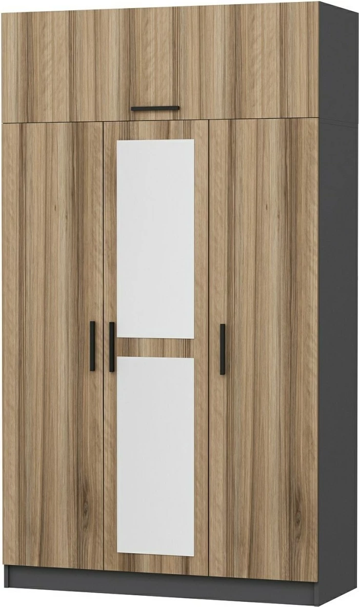 Dollap rrobash Skye Decor, 3 kapakë, dore, 135x235x52cm