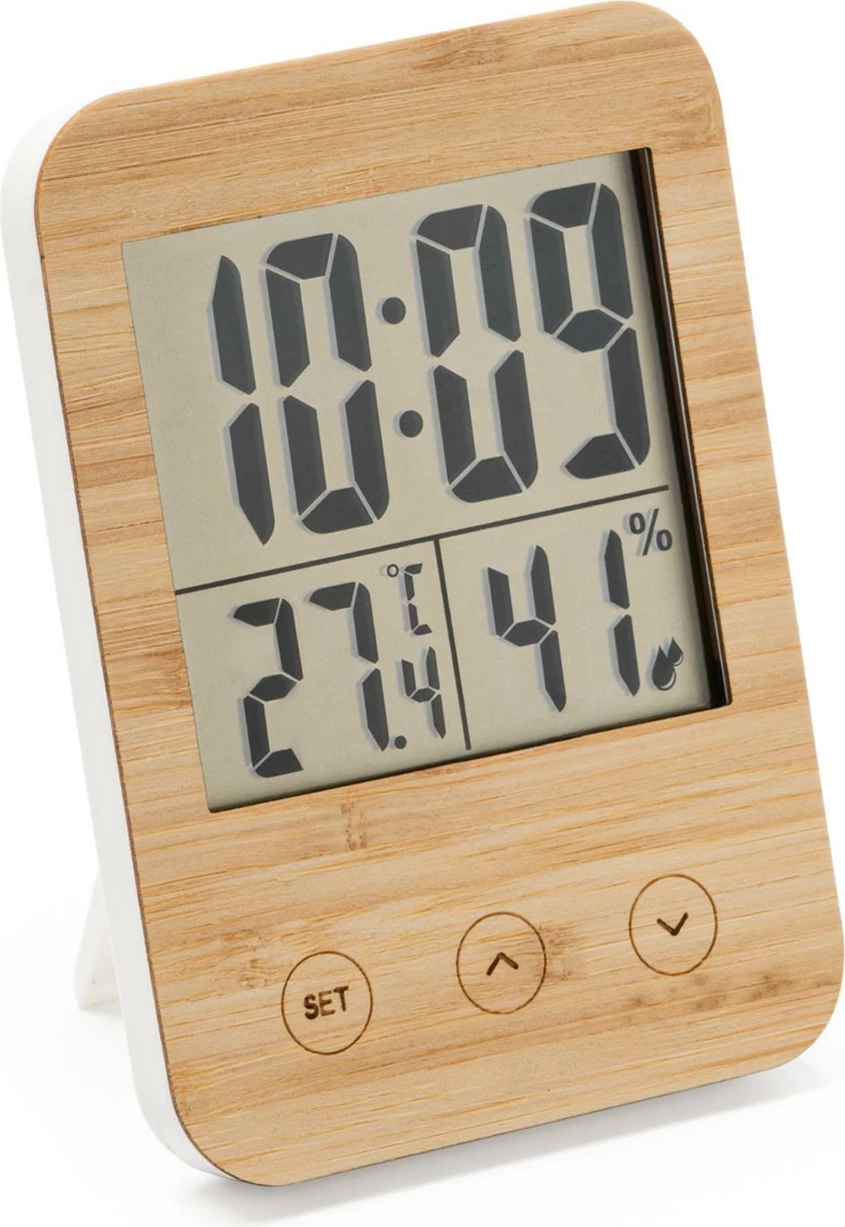 Orë digjitale NEXT me termometër dhe higrometër, 12x8.6x2cm