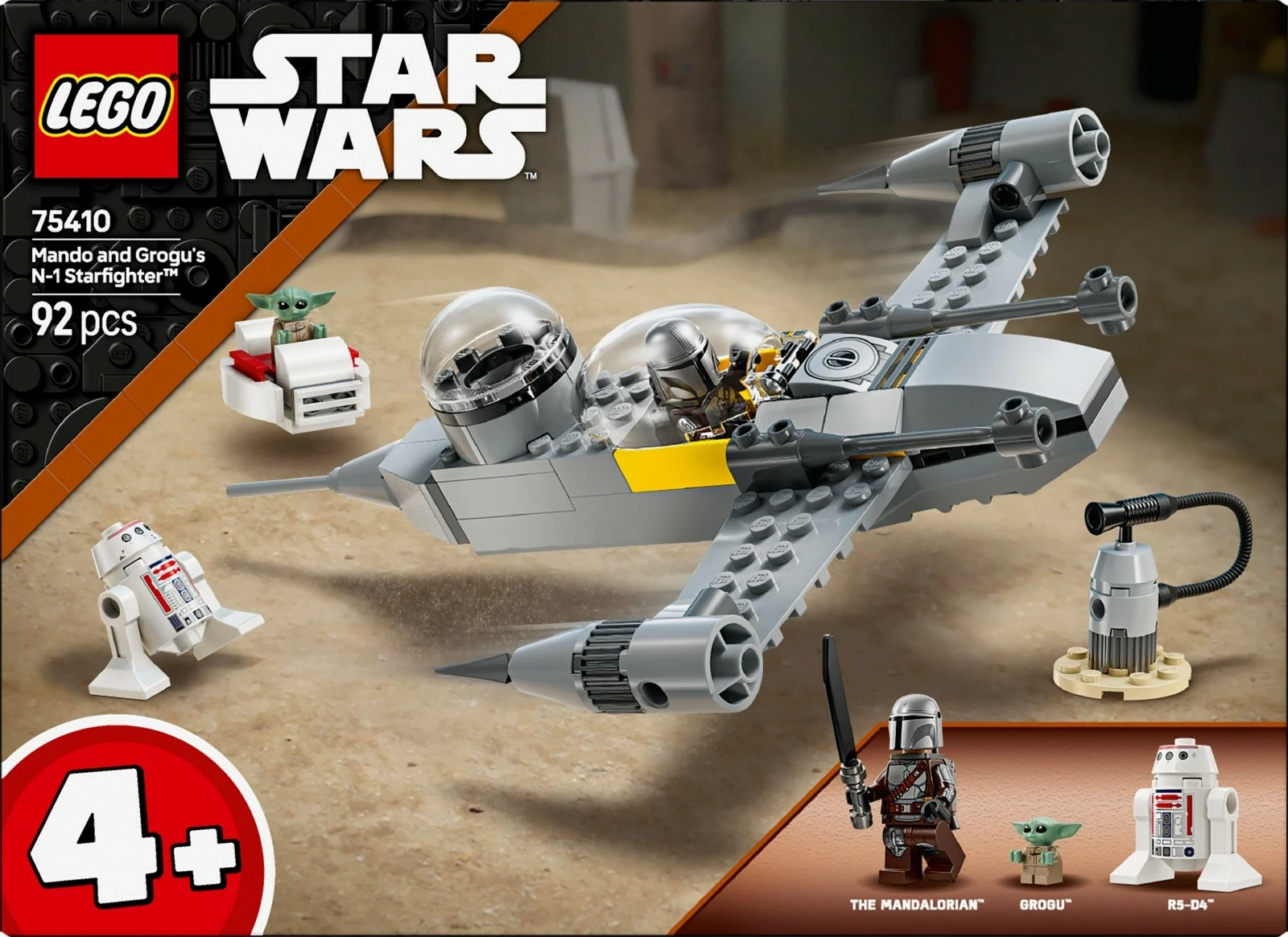 Set LEGO Star Wars 75410 N-1 Starfighter me Mando dhe Grogu, 92 pjesë