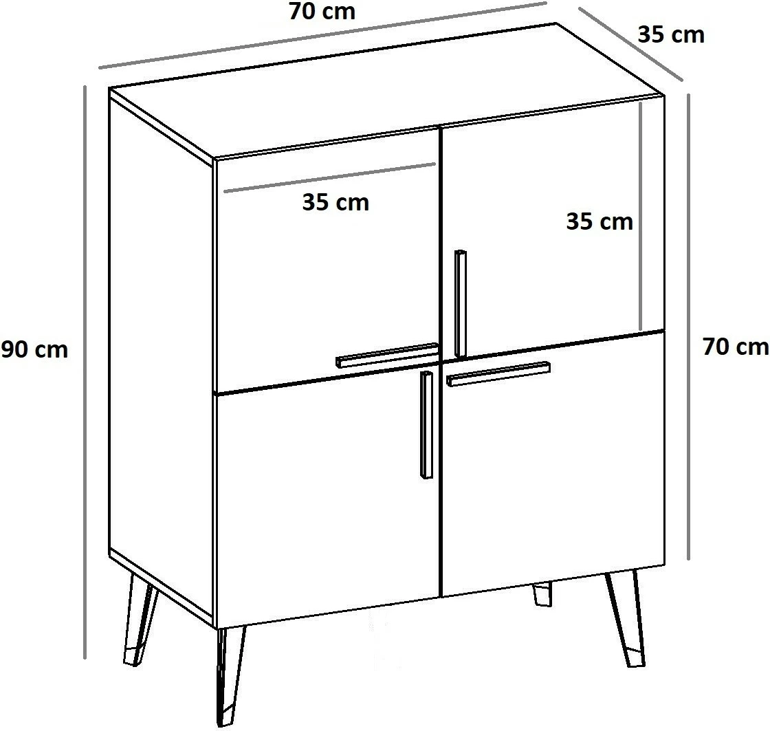 Konsol Skye Decor, e bardhë, 70x90x35cm
