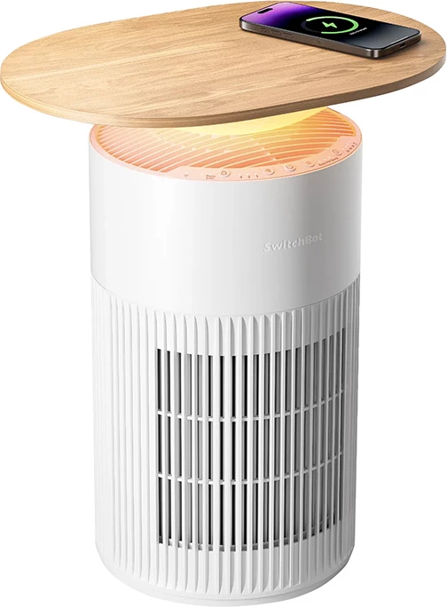 Pastrues ajri SwitchBot Air Purifier Table, tavolinë ndihmëse, karikim wireless, i bardhë