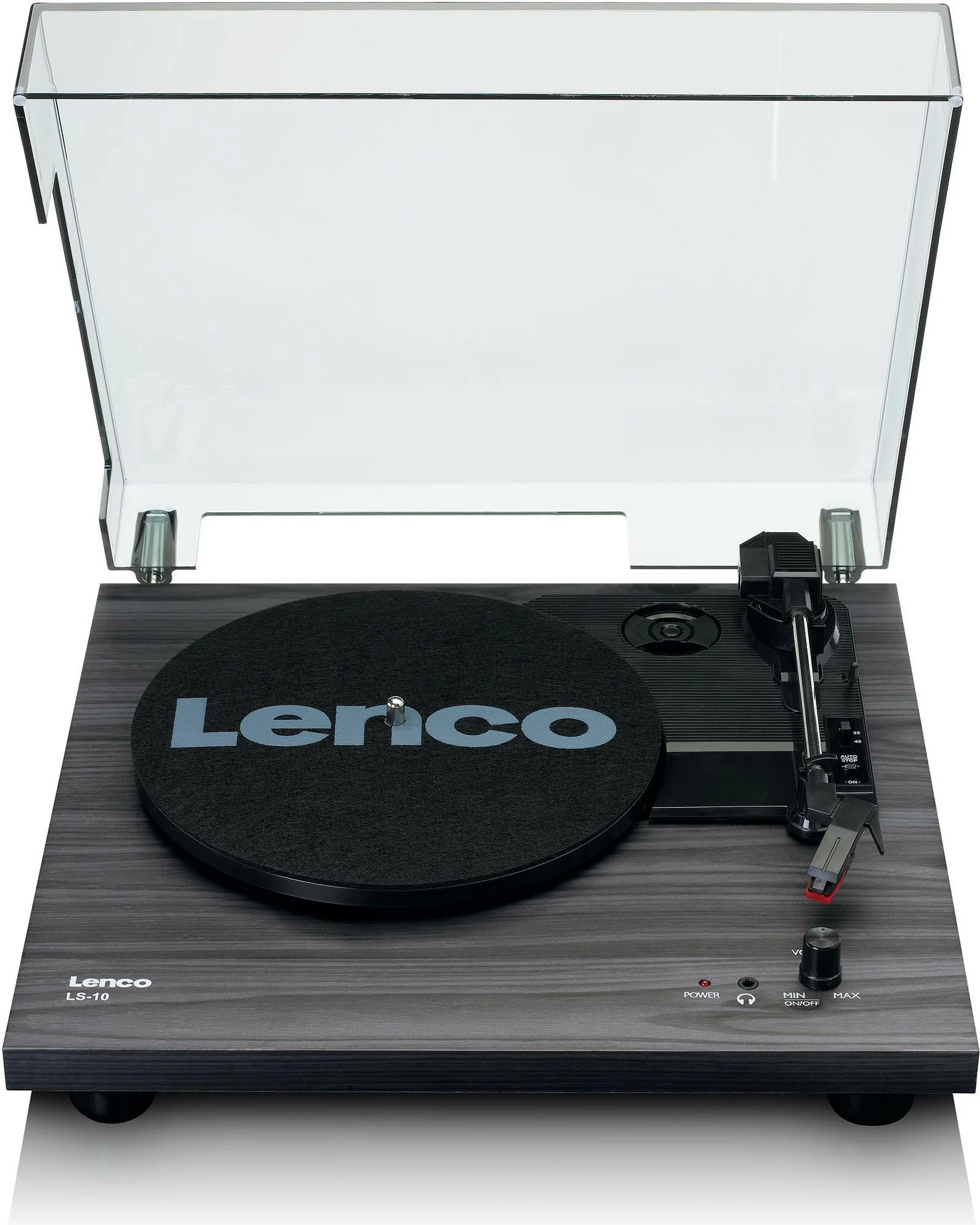 Gramafon Lenco LS-10WD me altoparlantë, bardhë/druri
