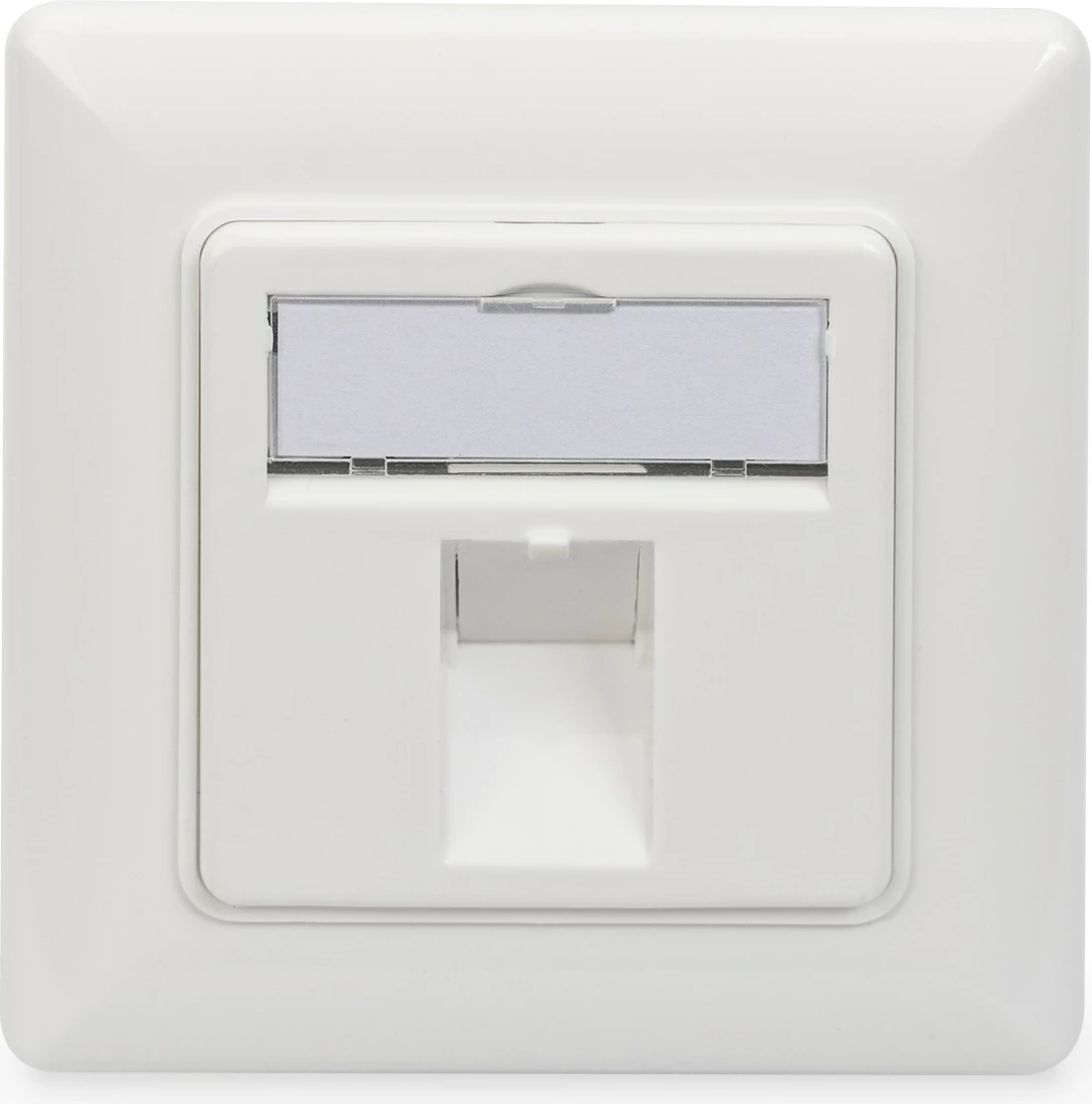 Pllakë muri Digitus për Keystone, RJ-45, metalike, e bardhë