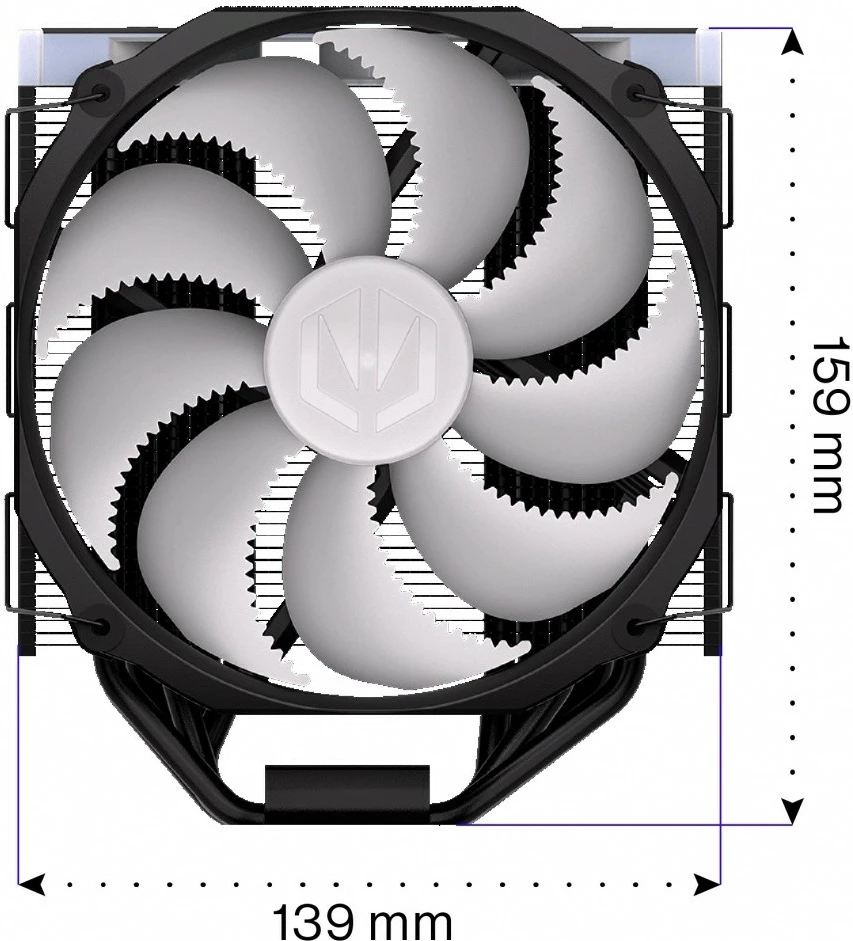 Ftohës CPU Endorfy Fortis 5 Black ARGB EY3A014, me ndriçim ARGB, i zi
