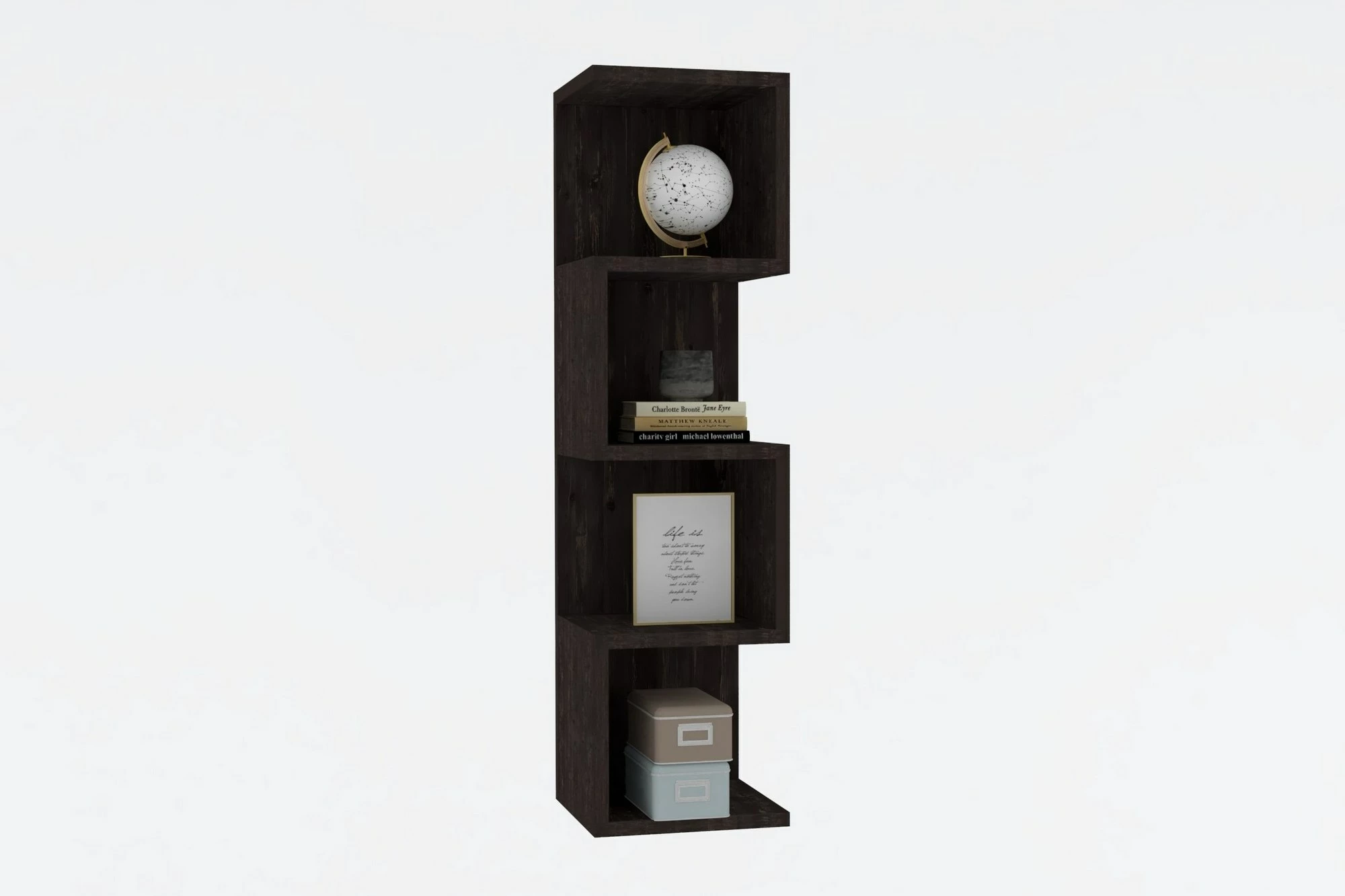 Raft librash Hanah Home, Alin, ngjyrë antracit