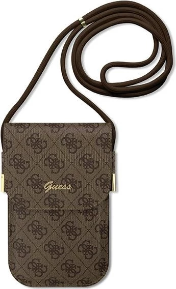 Çantë për smartphone Guess 4G Metal Script Logo, kafe