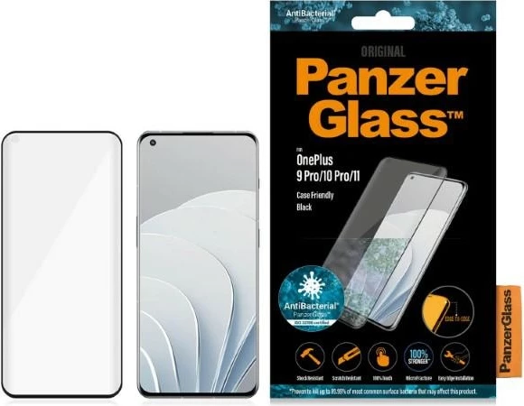 Xham mbrojtës PanzerGlass për OnePlus 9 Pro / 10 Pro / 11, kornizë e zezë