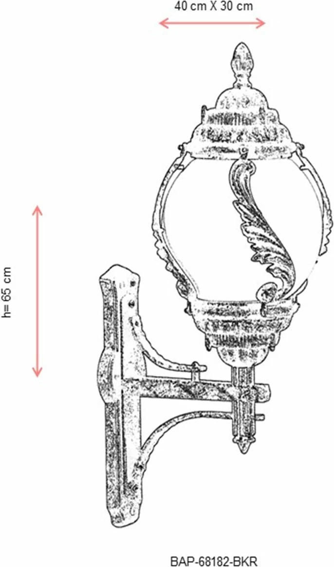 Llambë muri për jashtë Opviq, BAP-68182-BKR, ngjyrë kafe