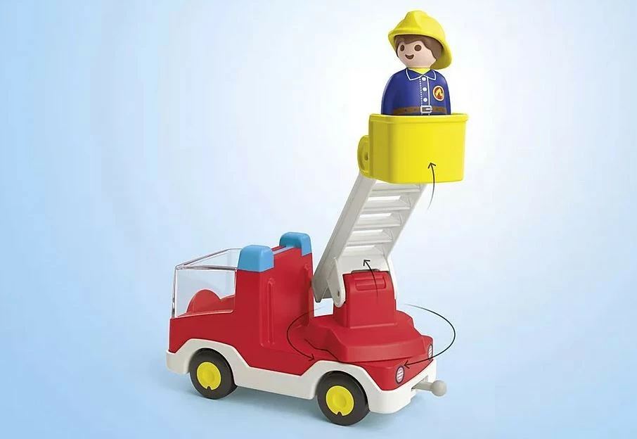 Set figurina Playmobil Junior 71683, kamion zjarrfikës me shkallë, plastikë, për fëmijë