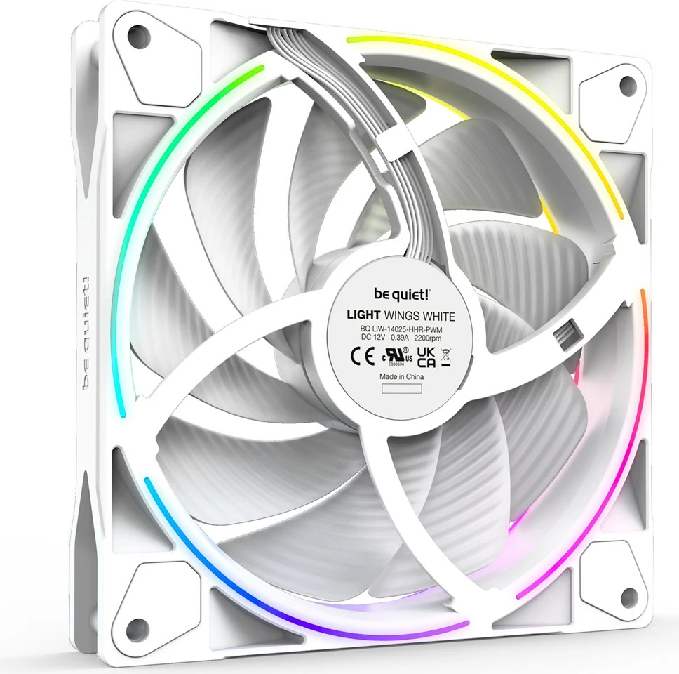 Set ventilatorë për kasë kompjuteri BE QUIET! Light Wings White, 140mm, PWM, 3 copë, Bardhë