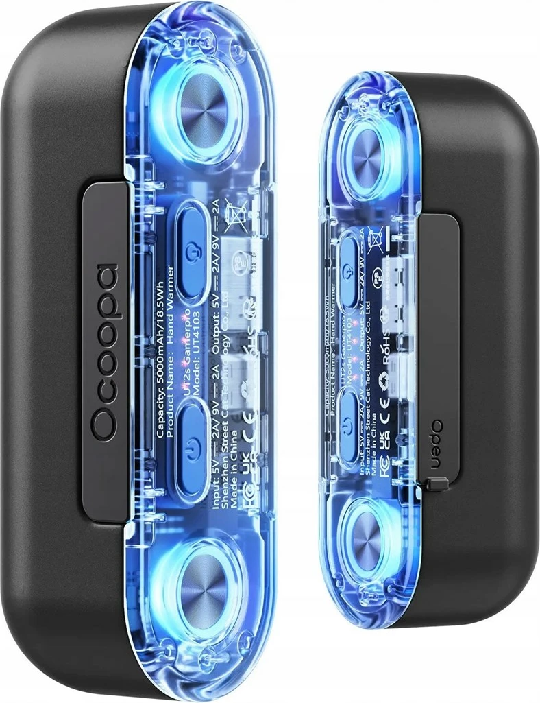 Ngrohës elektrik për duar Ocoopa UT4103, 10000 mAh, Alumini, i zi