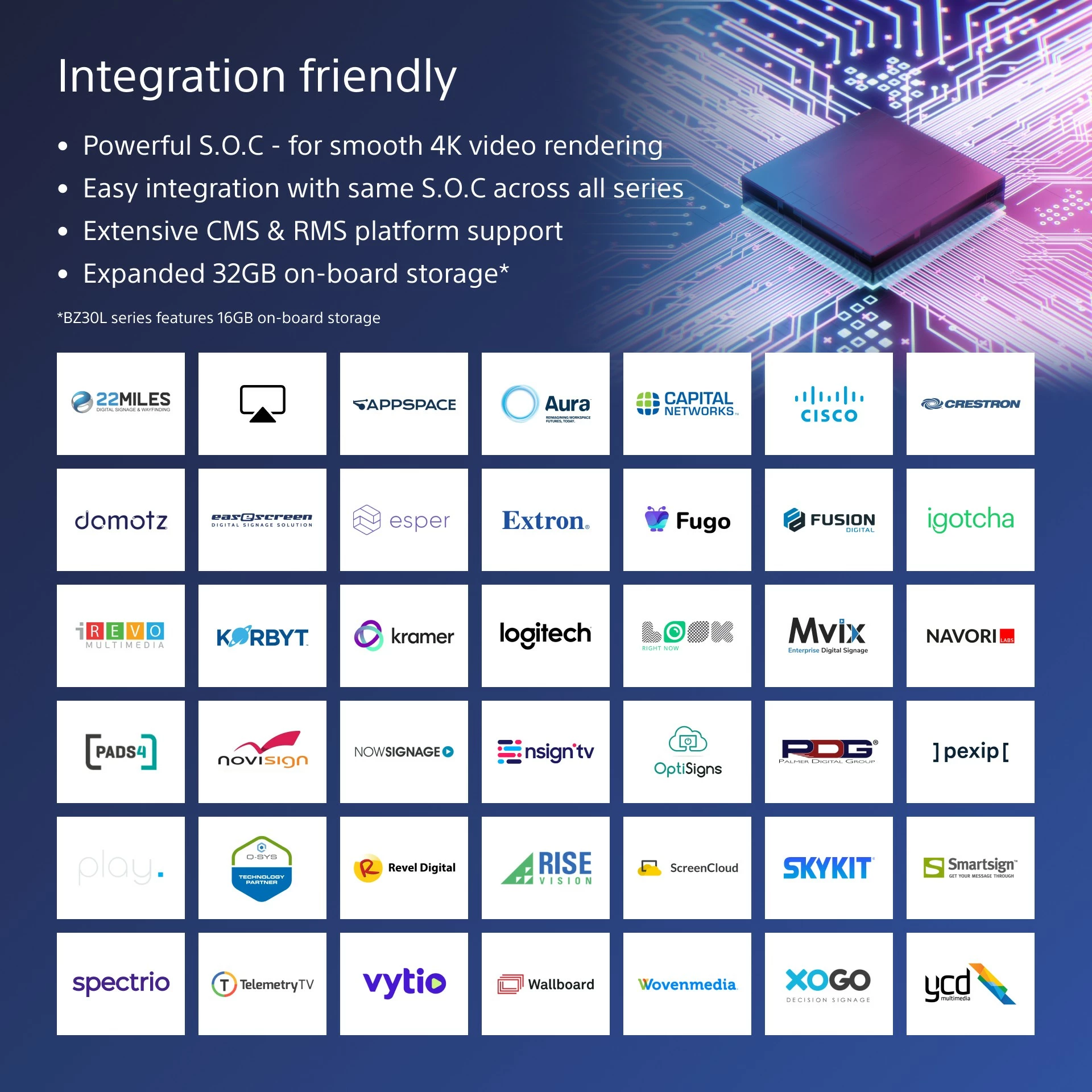 Ekran dixhital Sony FW-85BZ40L, 85", 4K, Wi-Fi, LCD