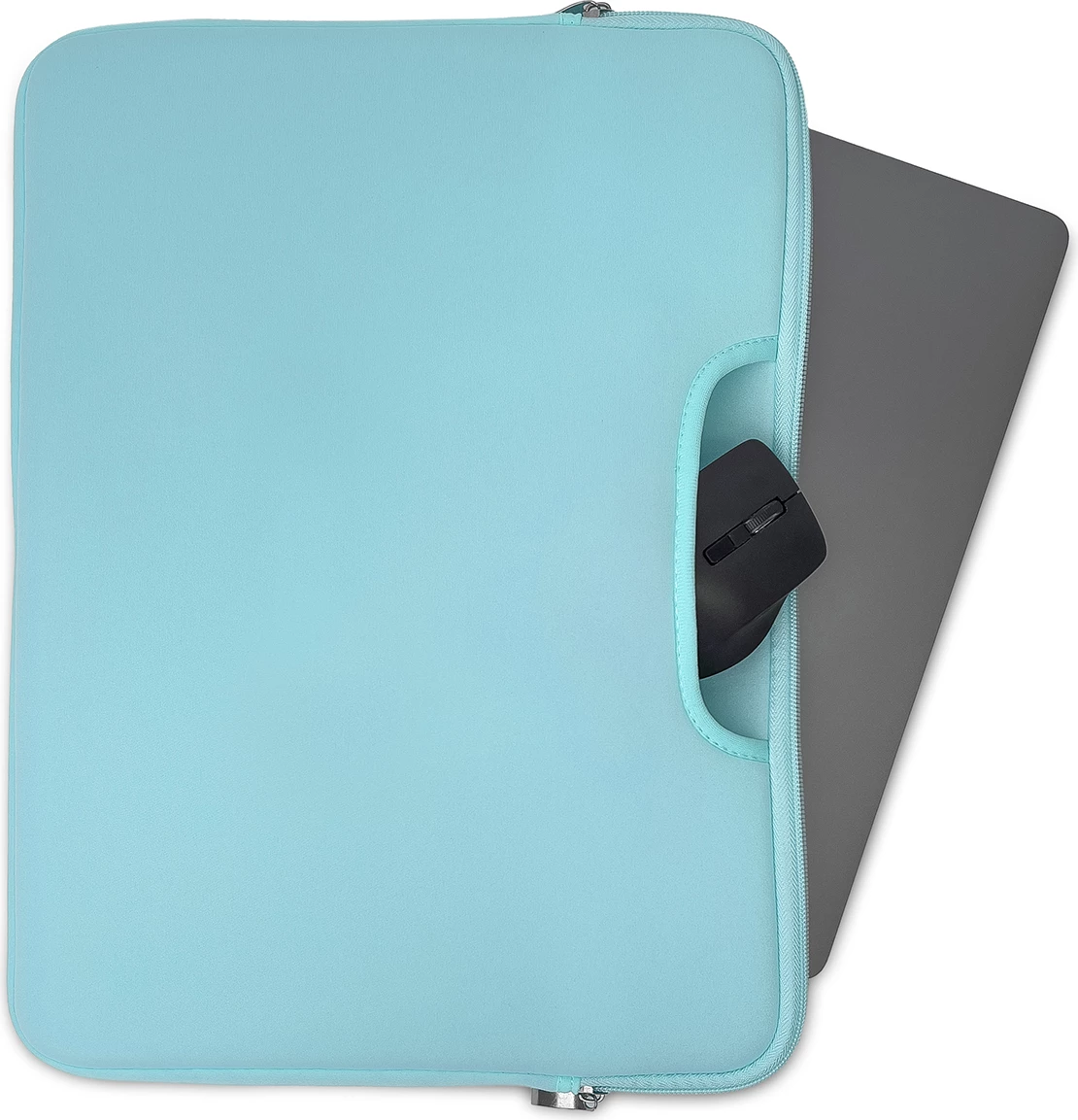 Çantë laptopi, Hurtel, neopren kundër spërkatjes 15.6'', me dorezë, blu e çelët