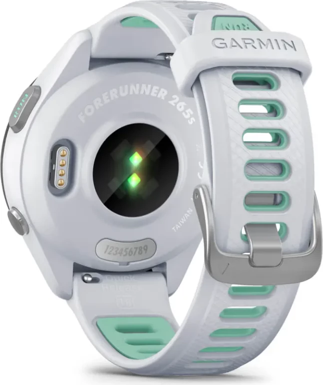 Smartwatch Garmin Forerunner® 265S Black Bezel, Stone White Case, Stone White/Neotropical Silicone Strap, 42 mm