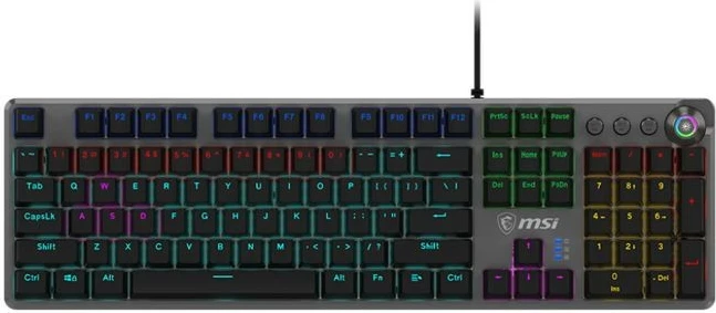 Tastierë mekanike MSI FORGE GK310, RGB, me tela, e zezë