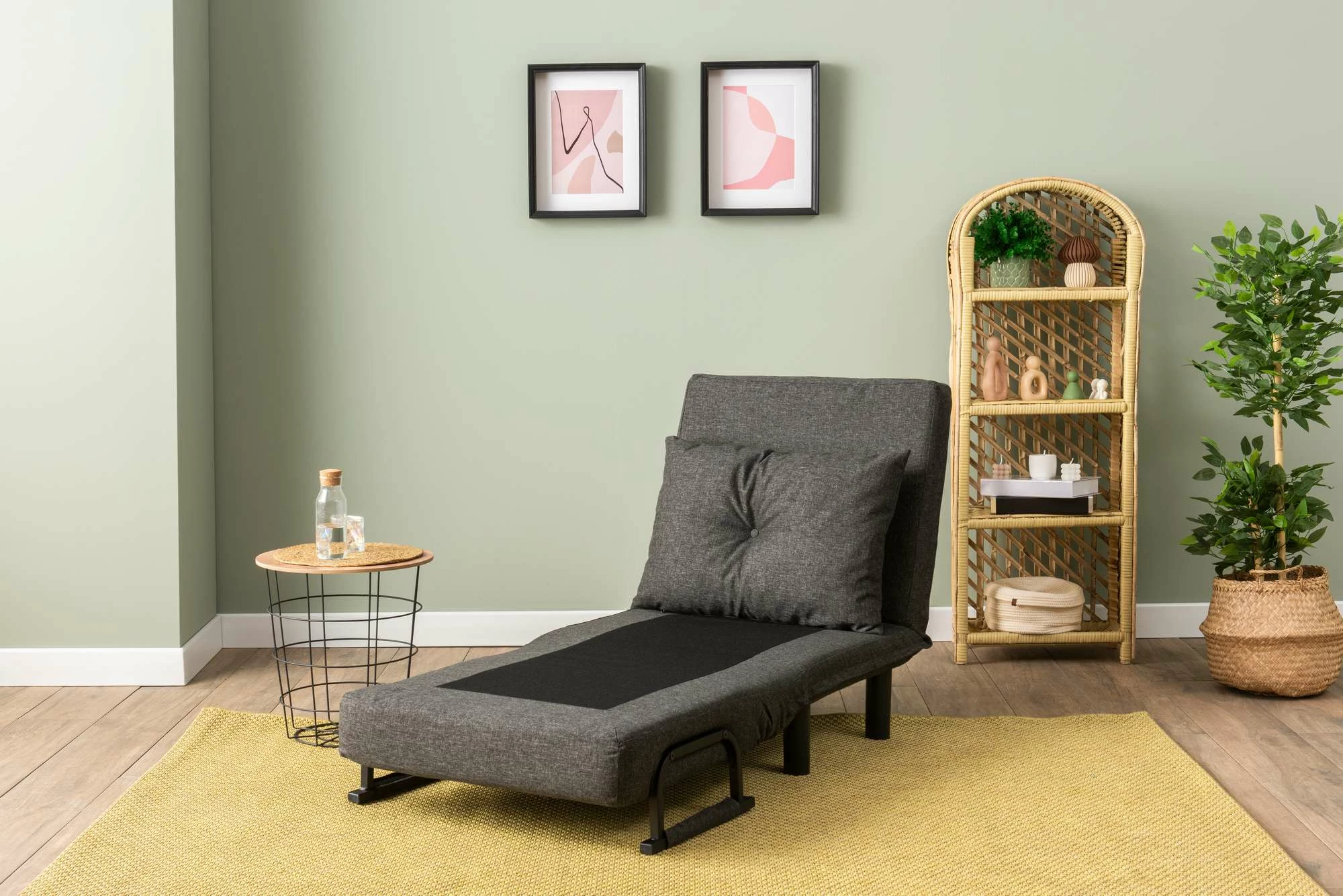 Krevat-karrige një vendës, Atelier del Sofa, Sento Single, gri e errët